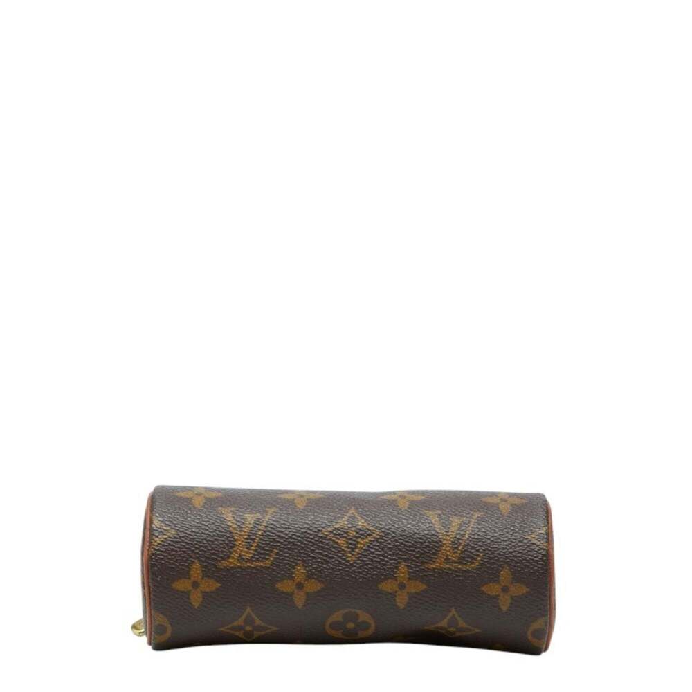 LOUIS VUITTON Authentic Brown Monogram Leather Papillon Pouch - Picture 3 of 9